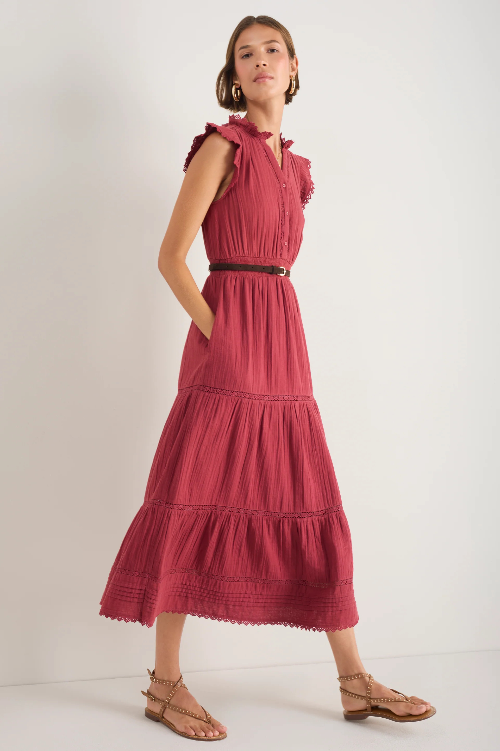 Jacinda Dress - Sangria Red | WYSE London