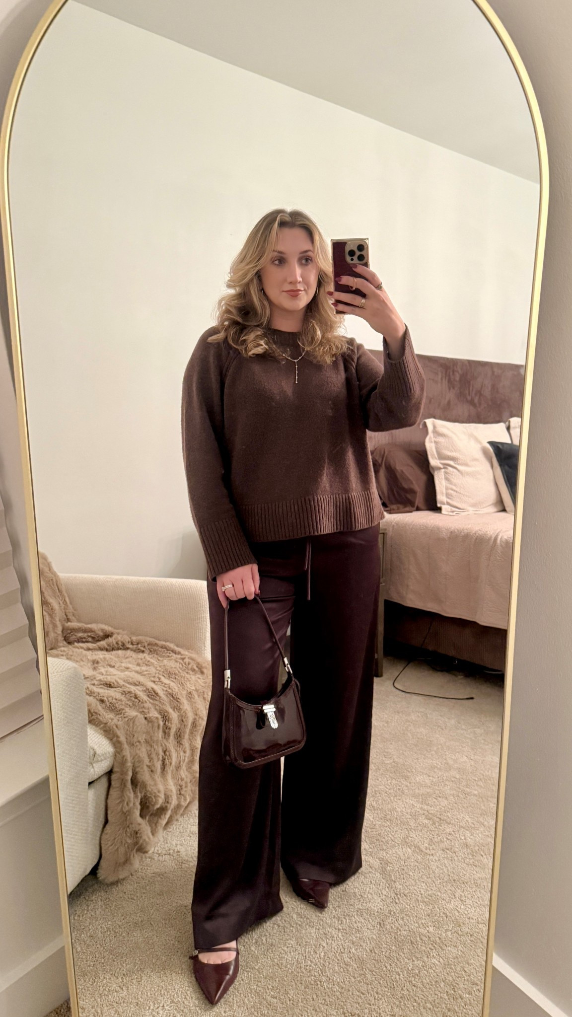 Browns and burgundy’s are my recent obsession (btw these aritzia lodge pants in satin are UNREAL) 🤎

#LTKHoliday #LTKootd #LTKSeasonal