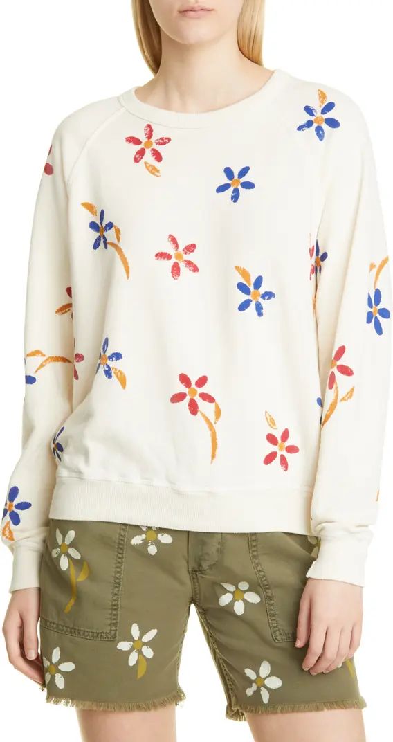 THE GREAT. The College Flower Stamp Cotton Sweatshirt | Nordstrom | Nordstrom