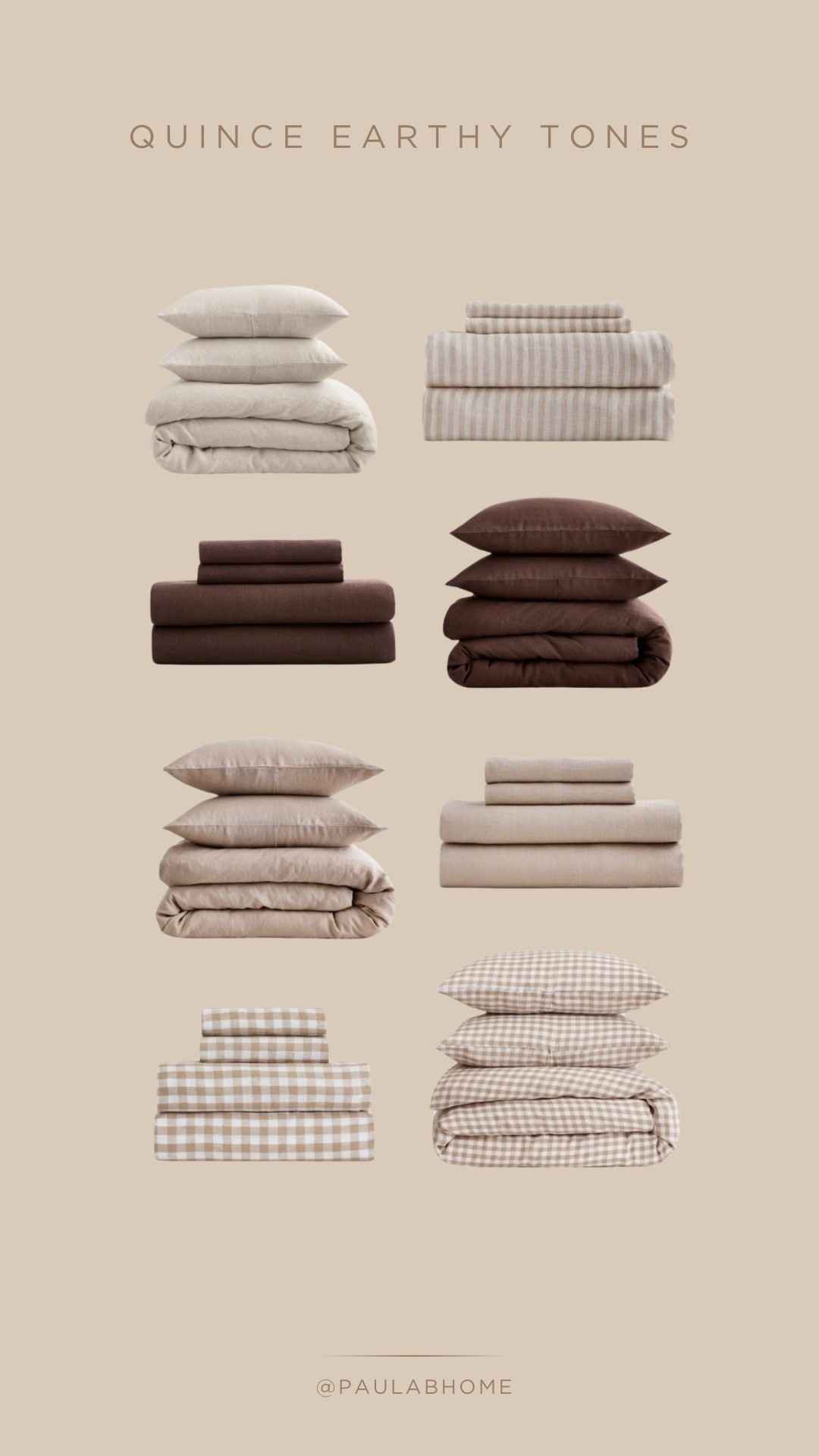 Some of my favorite earthy tone bedding from @onequince . Perfect for mixing and matching.

Use code INFG-25PAULABHOME10 for 10% off (new customers only)  

Linen sheets, linen duvet covers  

#LTKU #LTKHome