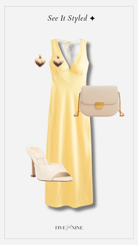 Yellow satin dress outfit idea 

#LTKfindsunder100 #LTKSeasonal #LTKwedding