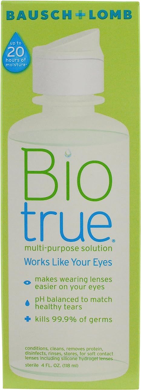 BioTrue Contact Lens Solution for Soft Contact Lenses, Multi-Purpose, 4oz | Amazon (US)