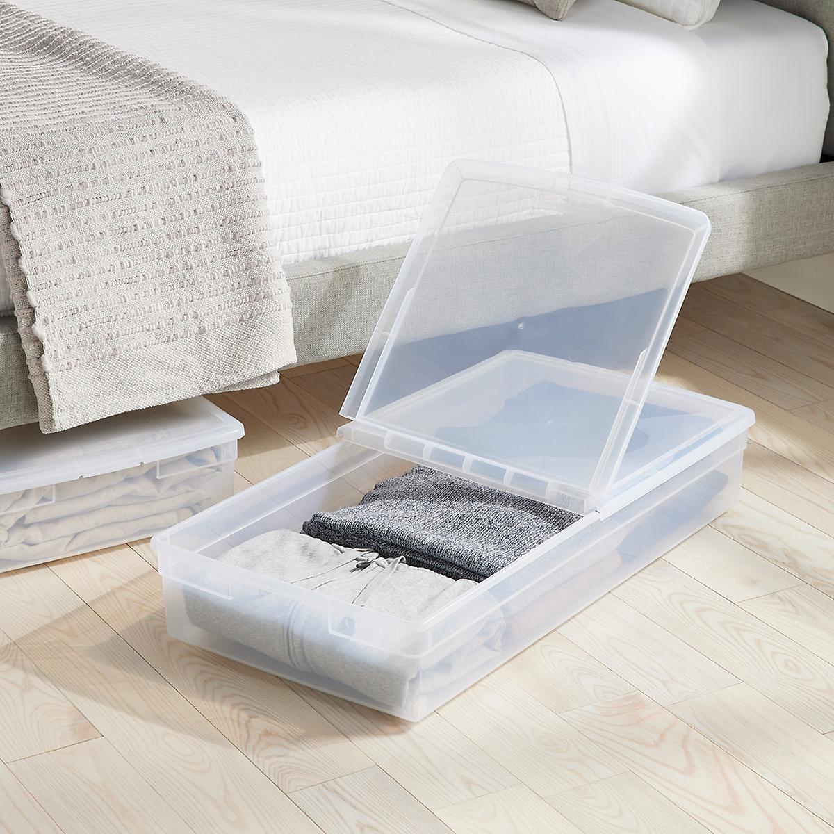 Our Long Under Bed Box with Wheels | The Container Store