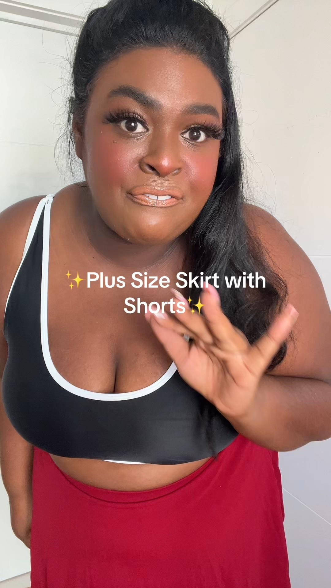 Plus size skirt with shorts