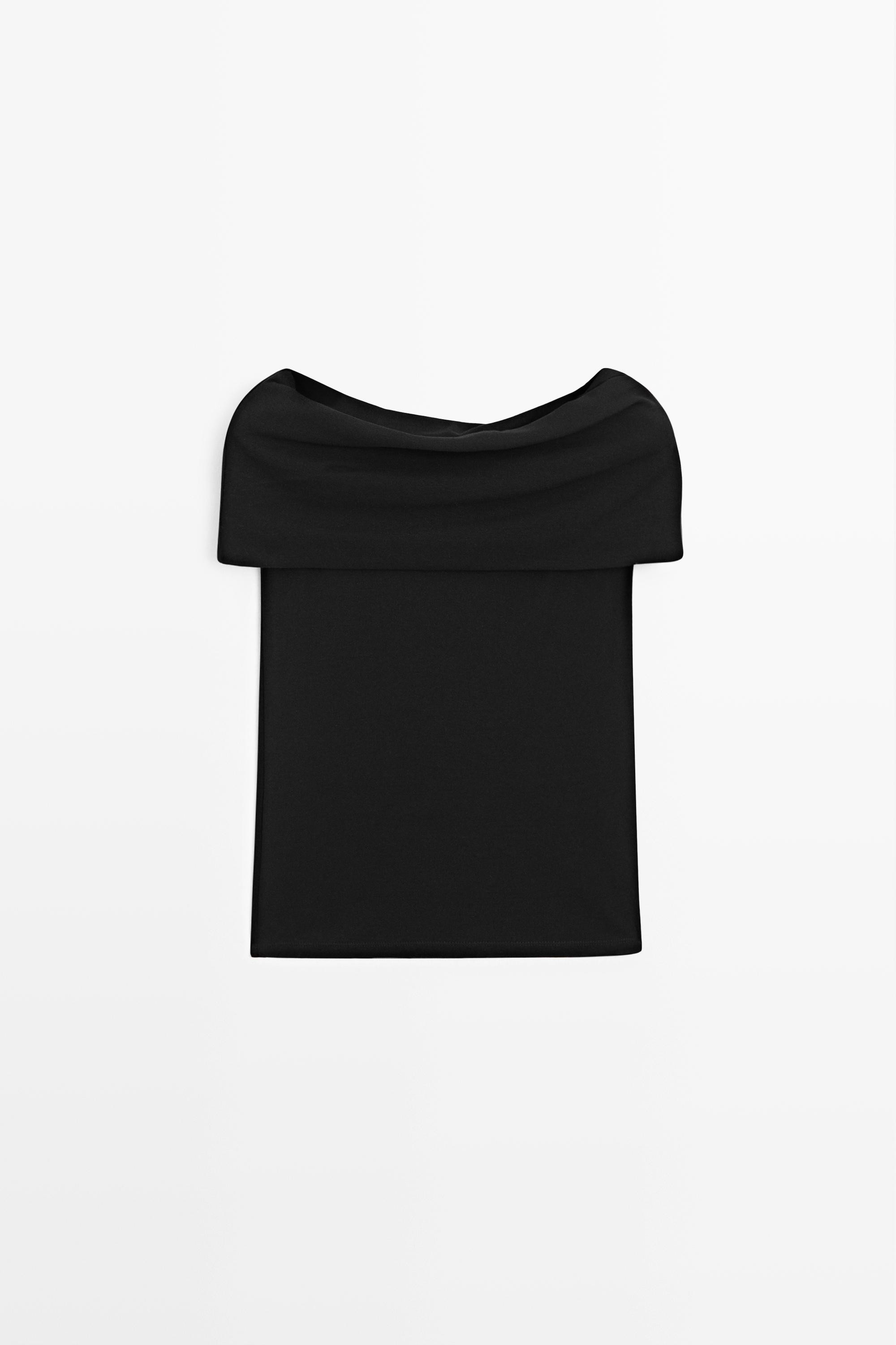Cotton off-the-shoulder top | Massimo Dutti US