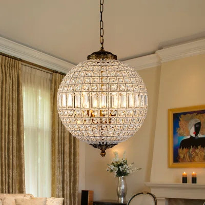 Ennu Light Sphere Globe Chandelier with Crystal Accents | Wayfair Professional