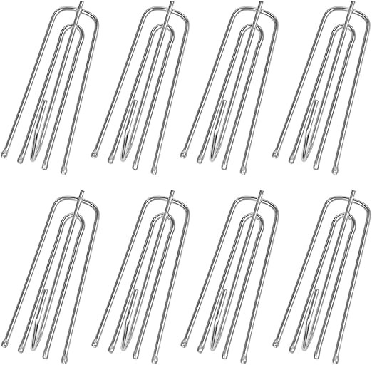 Millennial Essentials Stainless Steel Curtain Pleater Tape Hooks 75 Pack, Traverse Pleater 4 Pron... | Amazon (US)