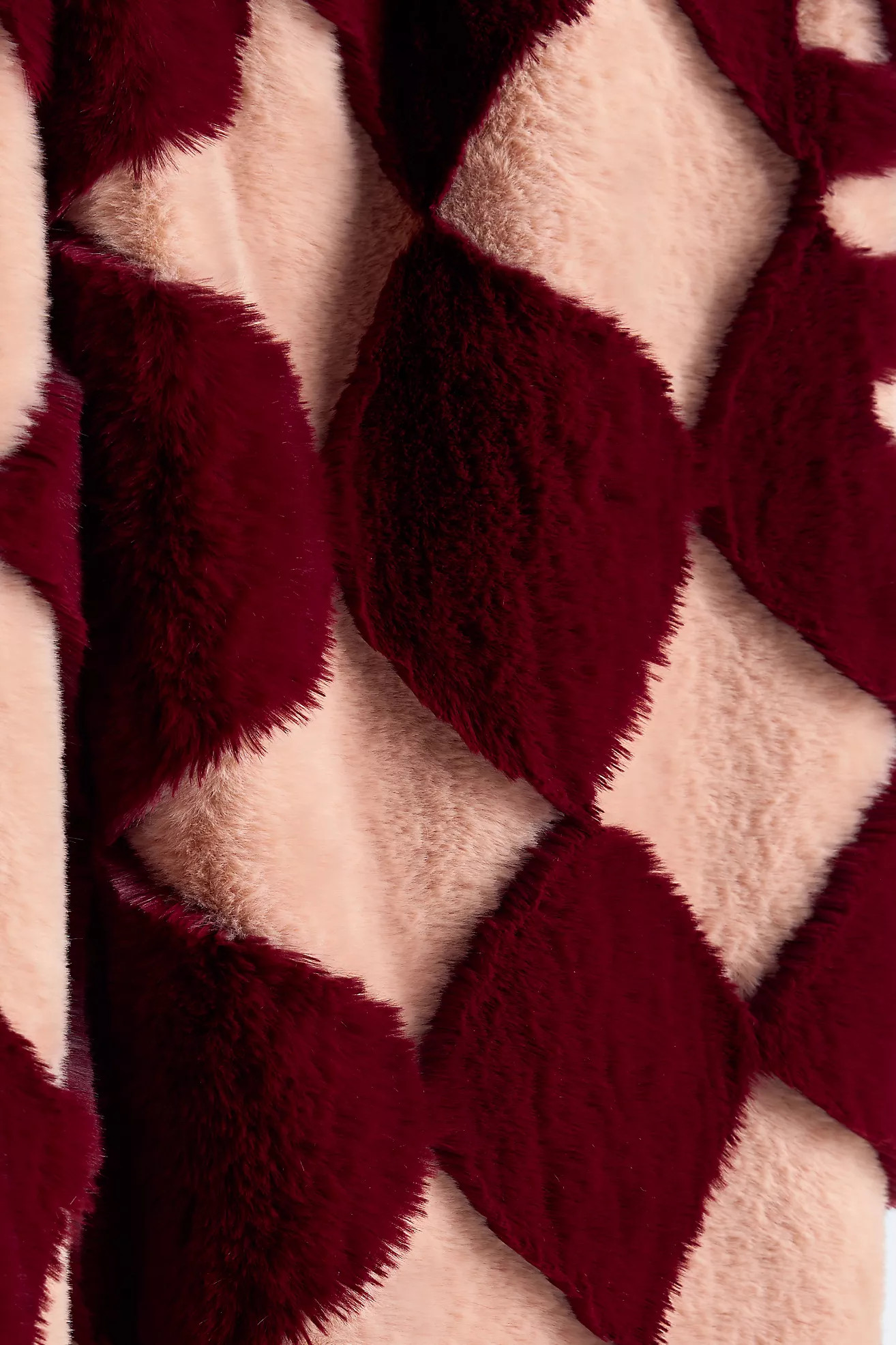 Chella Checkered Faux Fur Throw Blanket | Anthropologie (US)