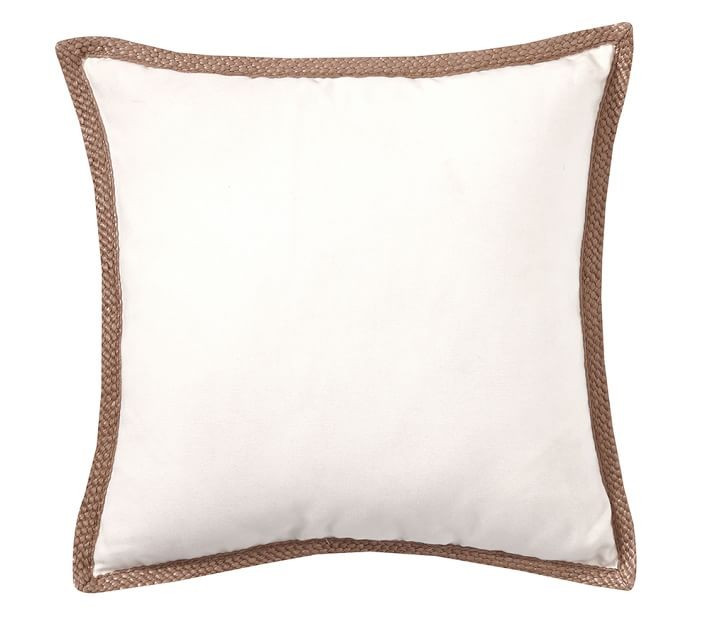 Faux Natural Fiber Trim Indoor/Outdoor Pillows | Pottery Barn (US)