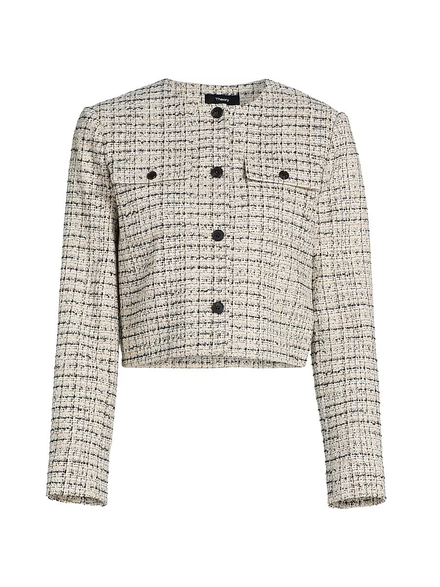 Women's Pocket Cardigan Tweed Jacket - Black Multi - Size 12 | Saks Fifth Avenue