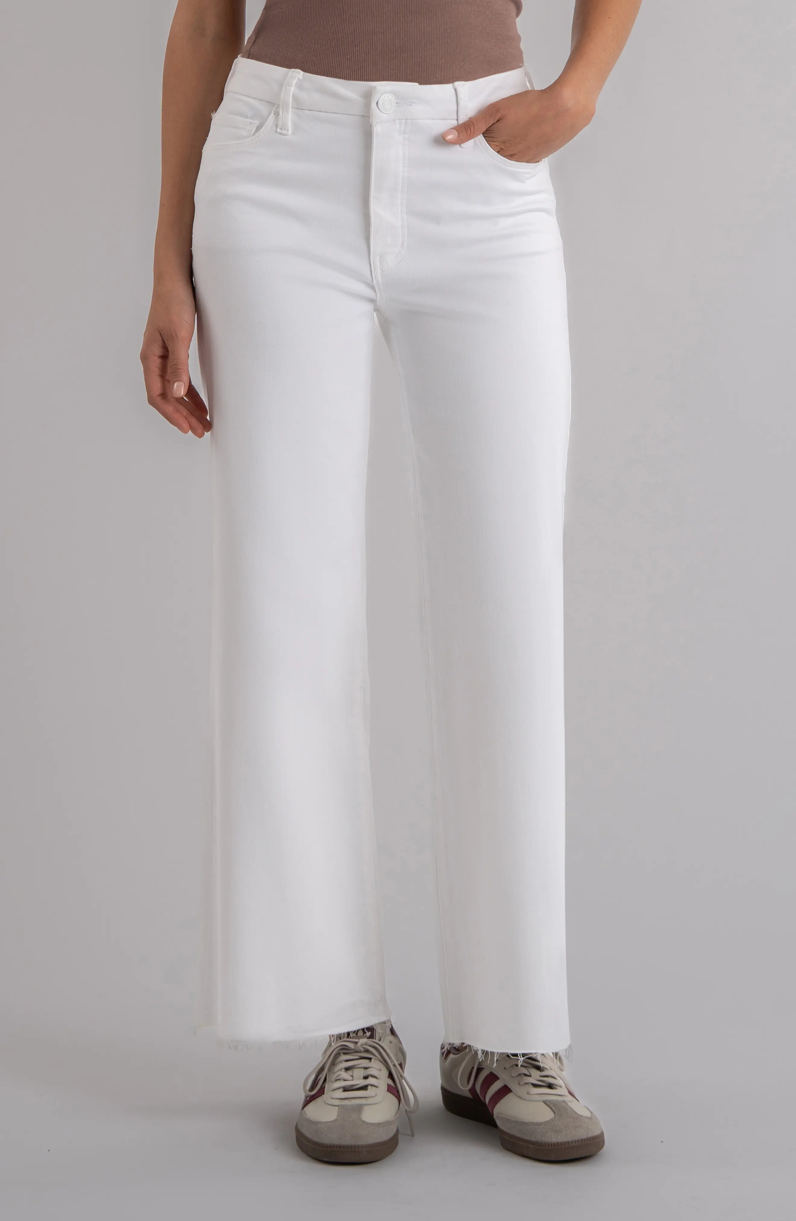 Meg Fab Ab Raw Hem High Waist Wide Leg Jeans (Women) | Nordstrom | Nordstrom