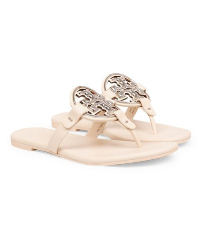 Cream Medallion-Accent Miller Leather Sandal - Women | Zulily
