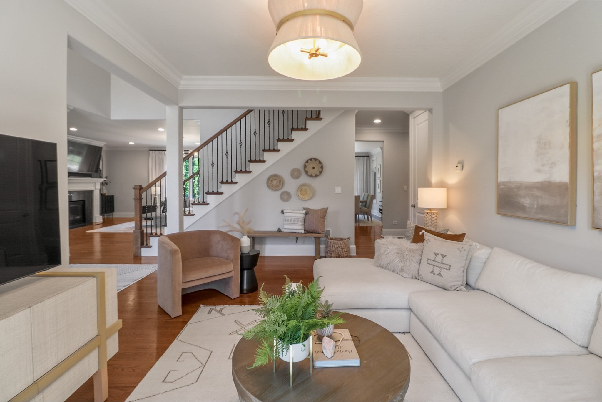 Earthy and natural colors and textures make this such a cozy and cool family room  

#LTKhome