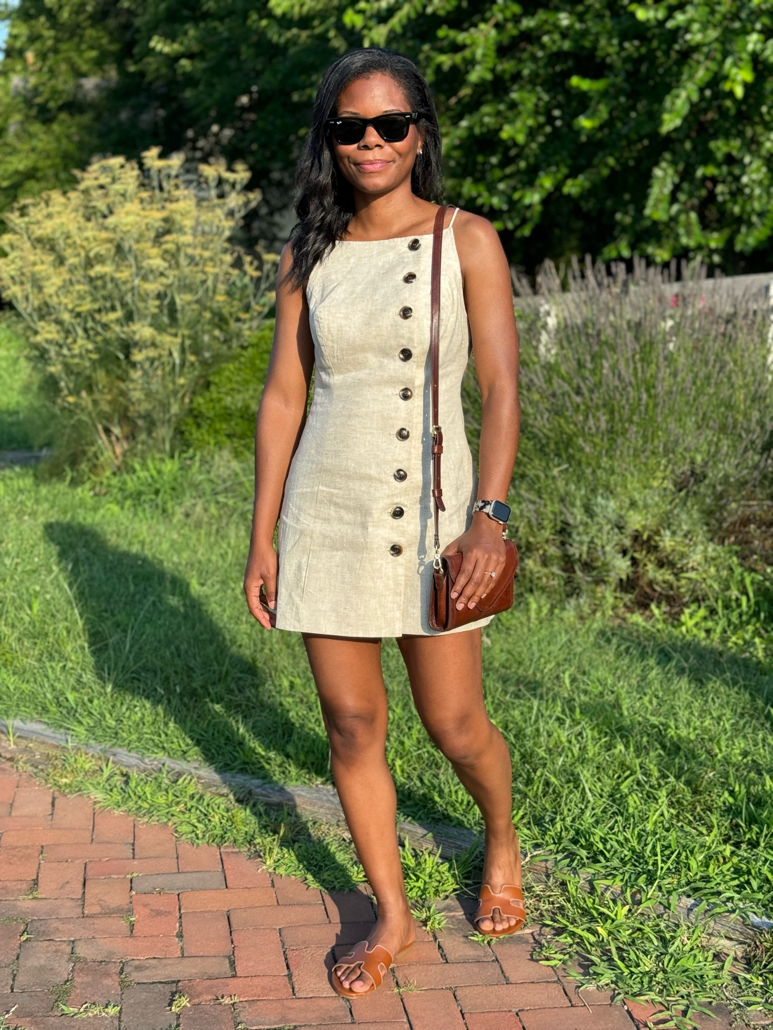 Linen mini dress. I’m wearing a size small. 