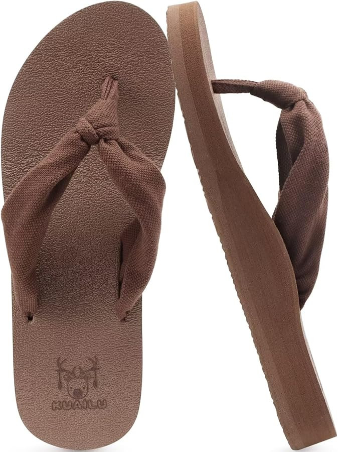 KuaiLu Flip Flops for Women with Arch Support Yoga Mat Comfortable Summer Beach Walking Thong Cus... | Amazon (US)