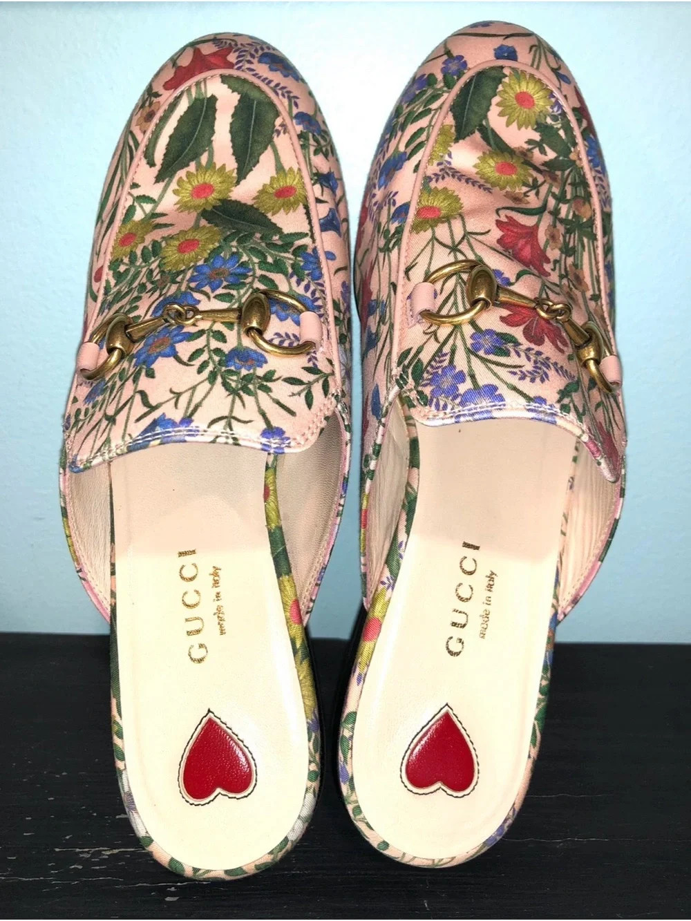 Gucci Pink Floral Princetown Horsebit Mules Loafers Flats size US 5 EU 35 | Poshmark