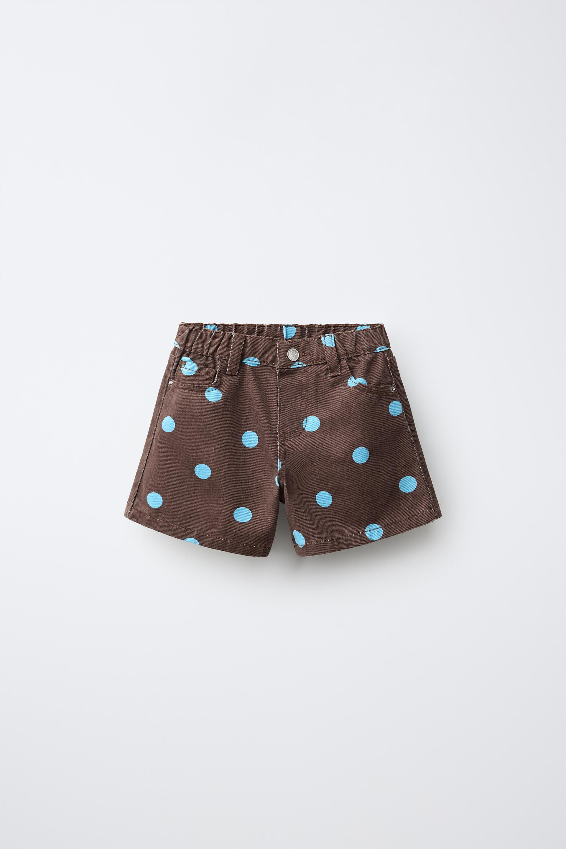 Zara - Polka Dot Twill Shorts - Brown - 2 Years (36,2 Inches) - Kids | Zara US