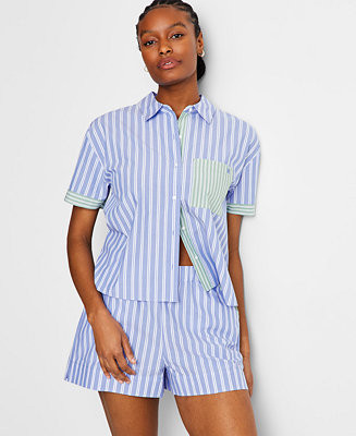 State of Day Women's Colorblocked Striped Boxer Pajama Set, Exclusively at Macy's - Macy's | Macy's