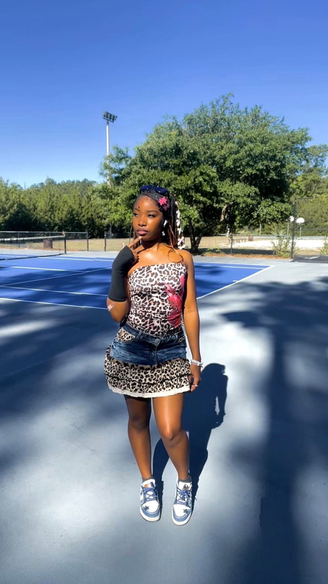 Cute cheetah print inspired fit w/ a hint of pink that I put together 💝