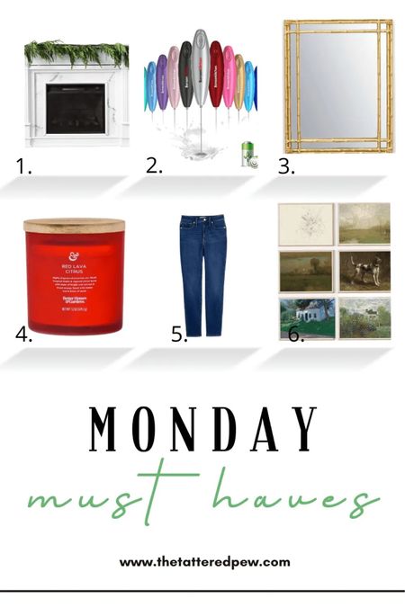 Monday Must Haves: jeans, candle, printable art, Christmas garland, gold mirror and mini hand mixer. All great finds!

#LTKhome #LTKSeasonal #LTKunder50