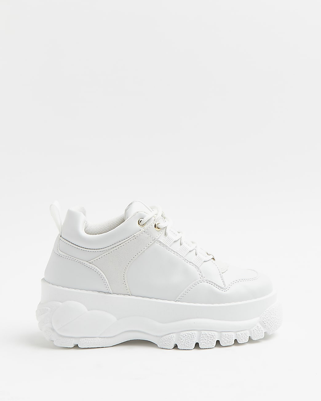 River Island Womens White chunky flatform sneakers | River Island (US)