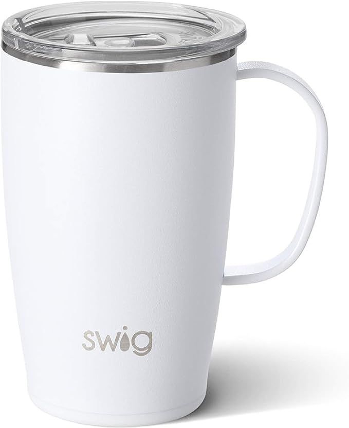 Swig Life 18oz Travel Mug with Handle and Lid, Stainless Steel, Dishwasher Safe, Cup Holder Frien... | Amazon (US)