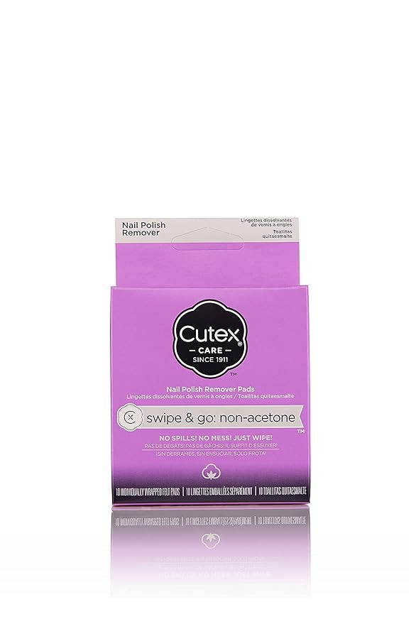 Cutex Care Swipe & Go Non-Acetone Nail Polish Remover Pads 10ct | Amazon (US)