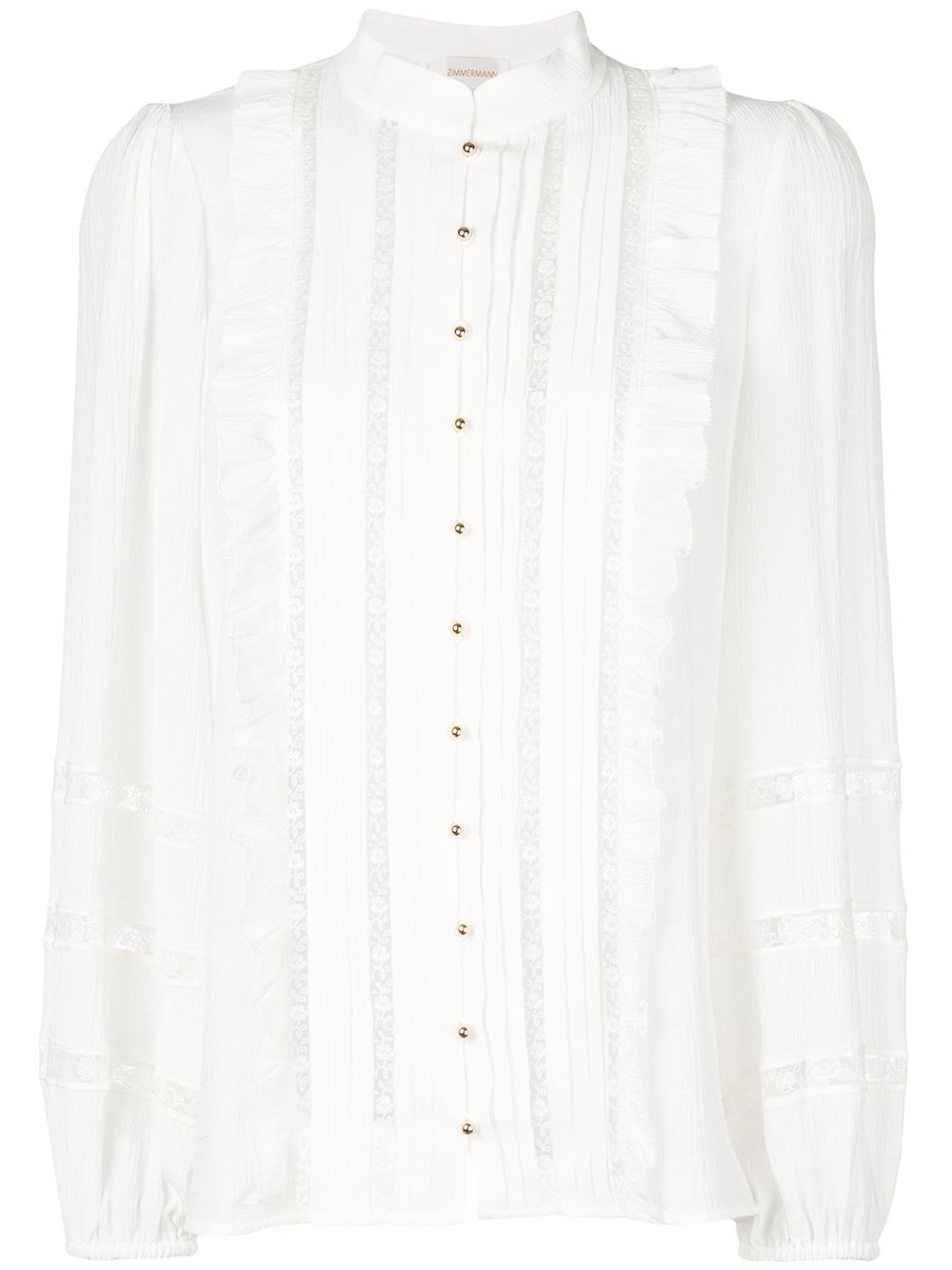 Zimmermann pleated button shirt - White | FarFetch US