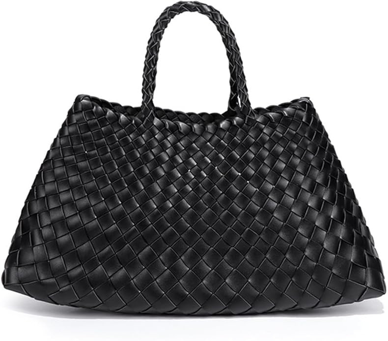 Rejolly Basket Bag for Women Woven Leather Top Handle Tote Handbag Summer Vacation Chic Beach Pur... | Amazon (US)