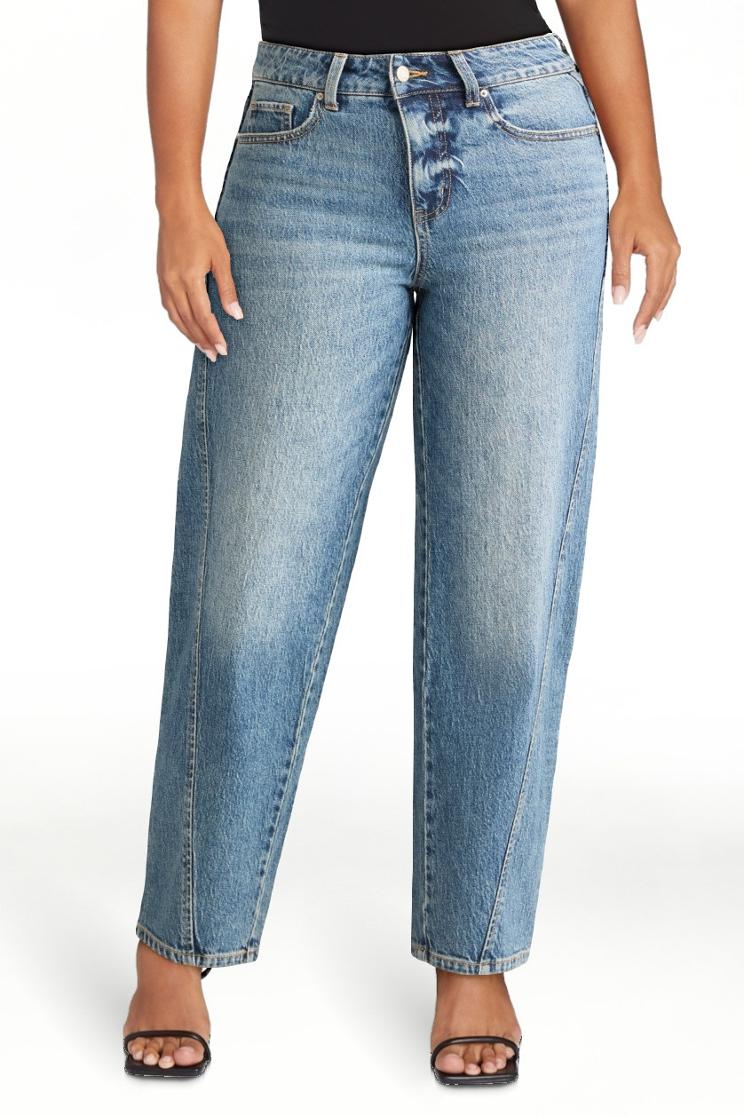 Time and Tru Women's High Rise Barrel Jean, 26.5" Inseam, sizes 2-20 | Walmart (US)