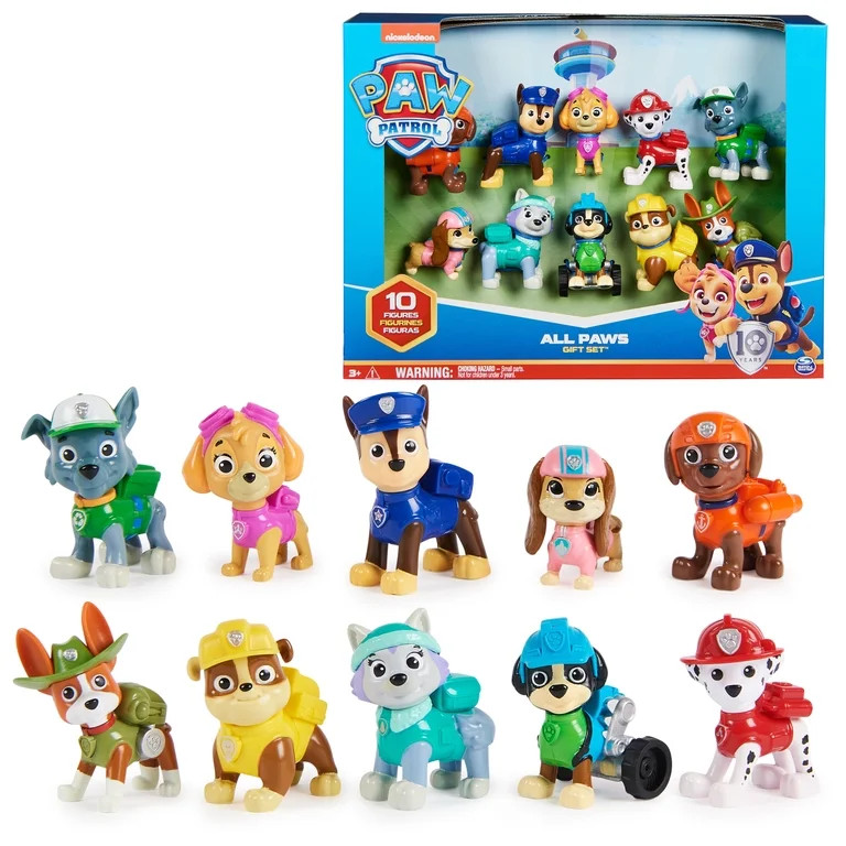 PAW Patrol, All Paws on Deck, 10 Collectible Toy Figures Gift Pack for Kids Ages 3+ | Walmart (US)