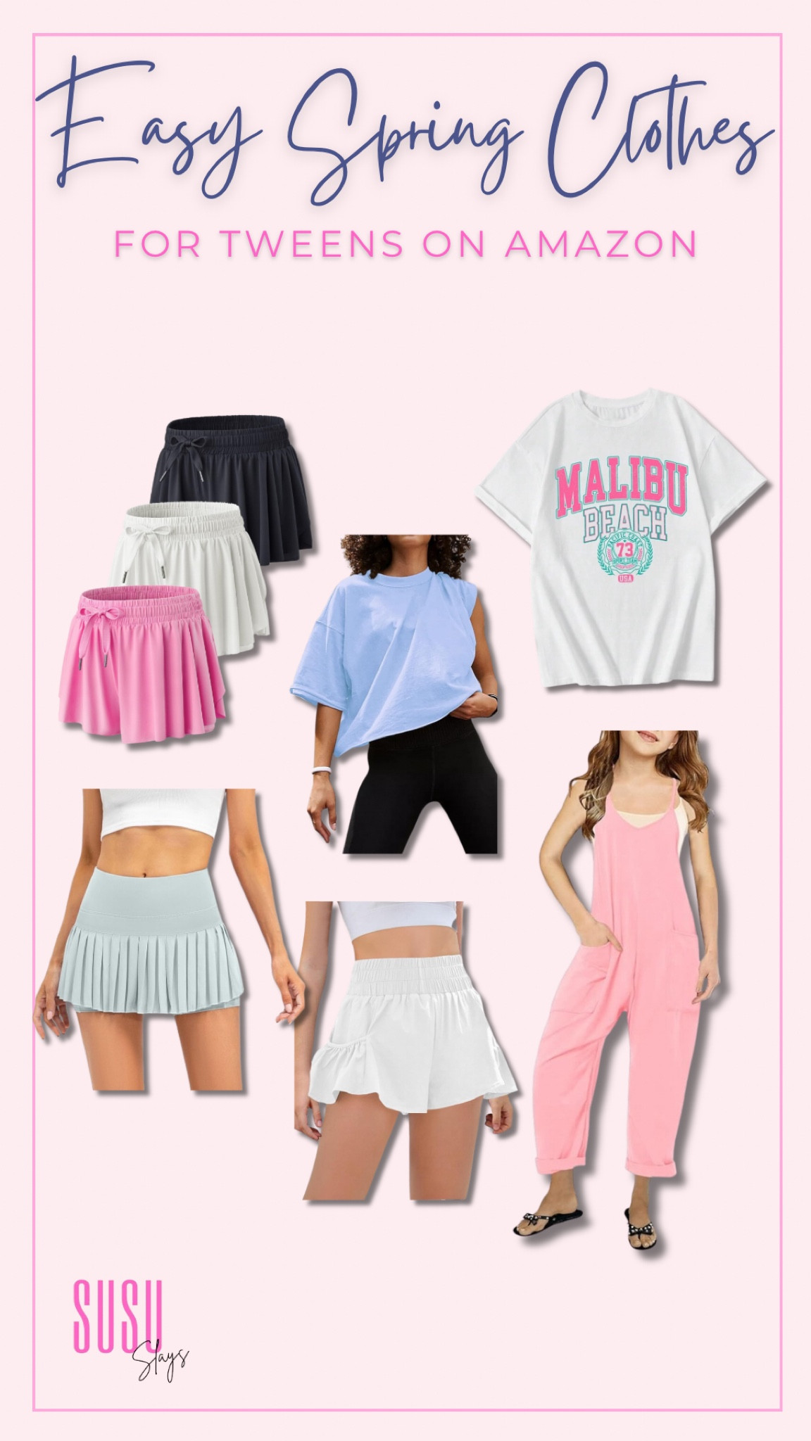 Some easy and trendy clothes for tween girls on Amazon! 

Malibu tshirt, boxy tee, cotton overalls, tennis skirts, skort, Lululemon dupe

#LTKSeasonal #LTKkids #LTKstyletip