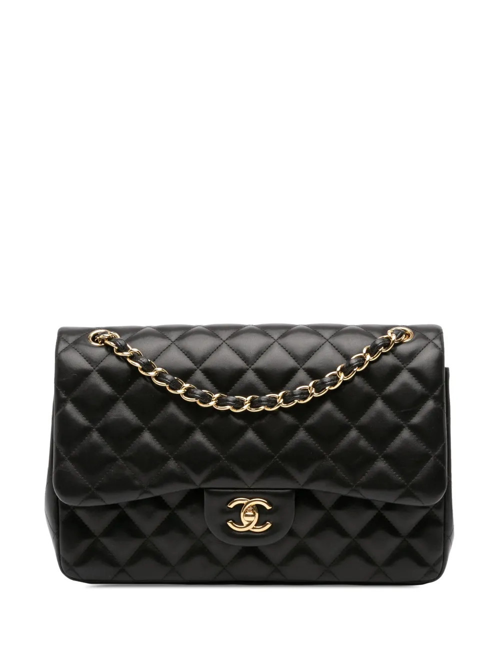 CHANEL Pre-Owned 2013-2014 Jumbo Classic Lambskin Double Flap shoulder bag - Black | Farfetch Global