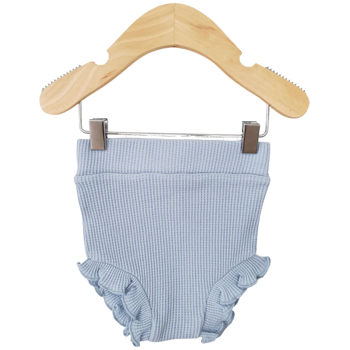 Organic Waffle Ruffle Bloomer, Baby Blue | SpearmintLOVE