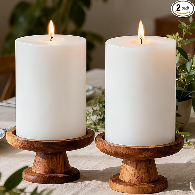 4x6 Inch White Pillar Candles, 2 Packs, 300-Hours Long Burning Time Totally, Unscented Large Whit... | Amazon (US)
