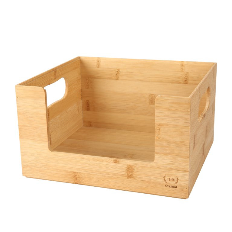 The Home Edit Bamboo Small Open Front Bin, Storage Organization | Walmart (US)