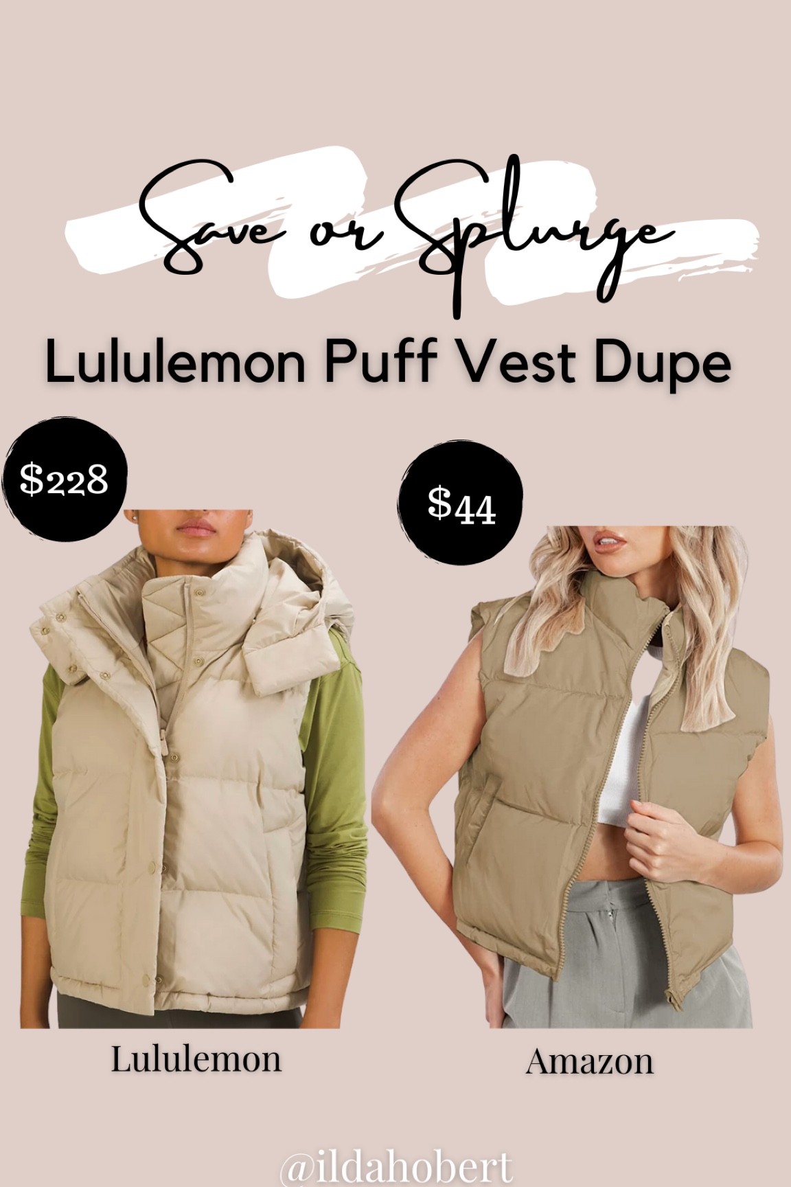 Save or Splurge: Lululemon Puff Vest Dupe! 🤎

#LTKunder50 #LTKSeasonal #LTKstyletip