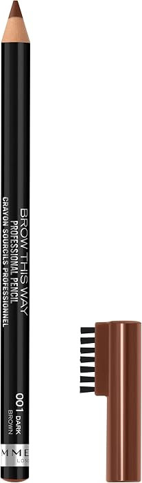 Rimmel London Brow This Way Professional Eyebrow Pencil, Long-Wearing, Highly-Pigmented, Built-In... | Amazon (US)