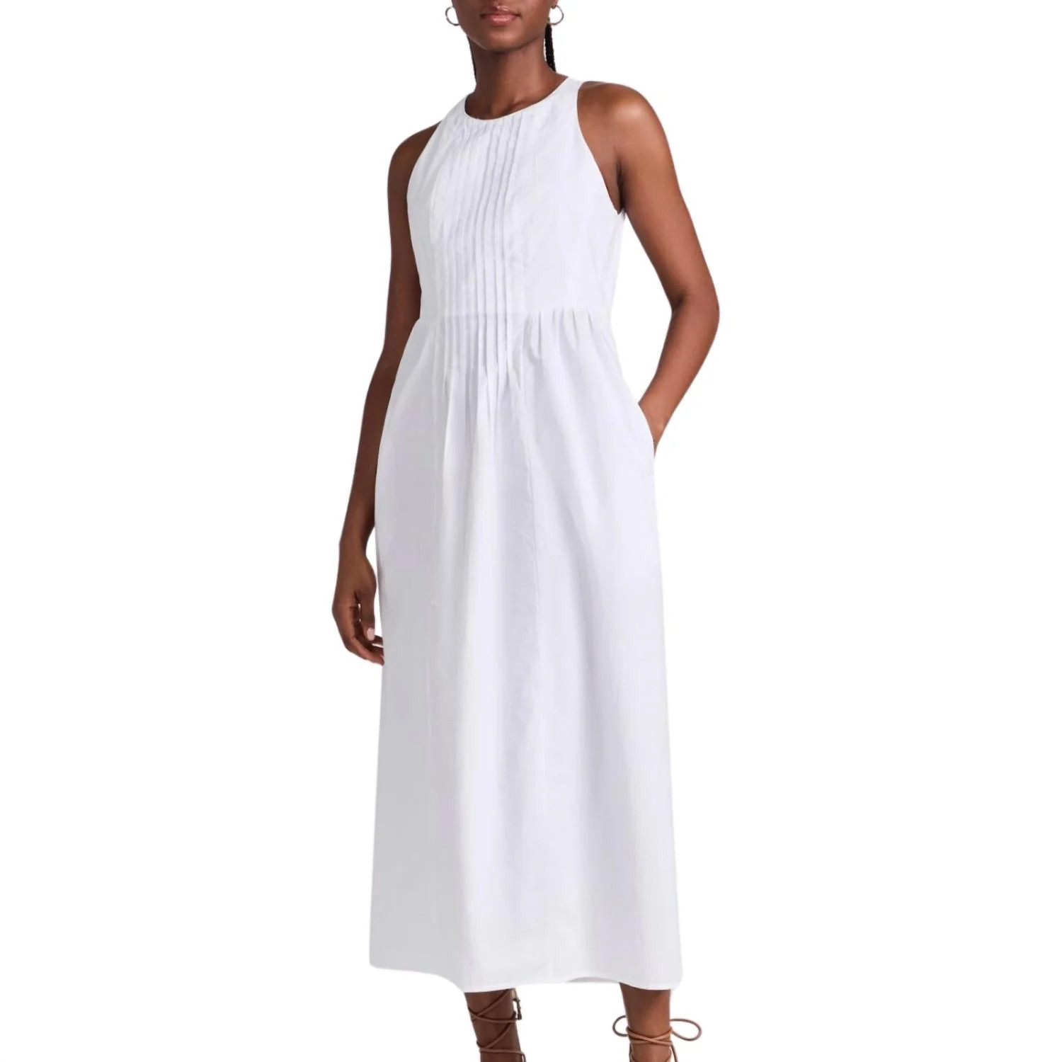 Linley Midi Dress In White | Shop Simon