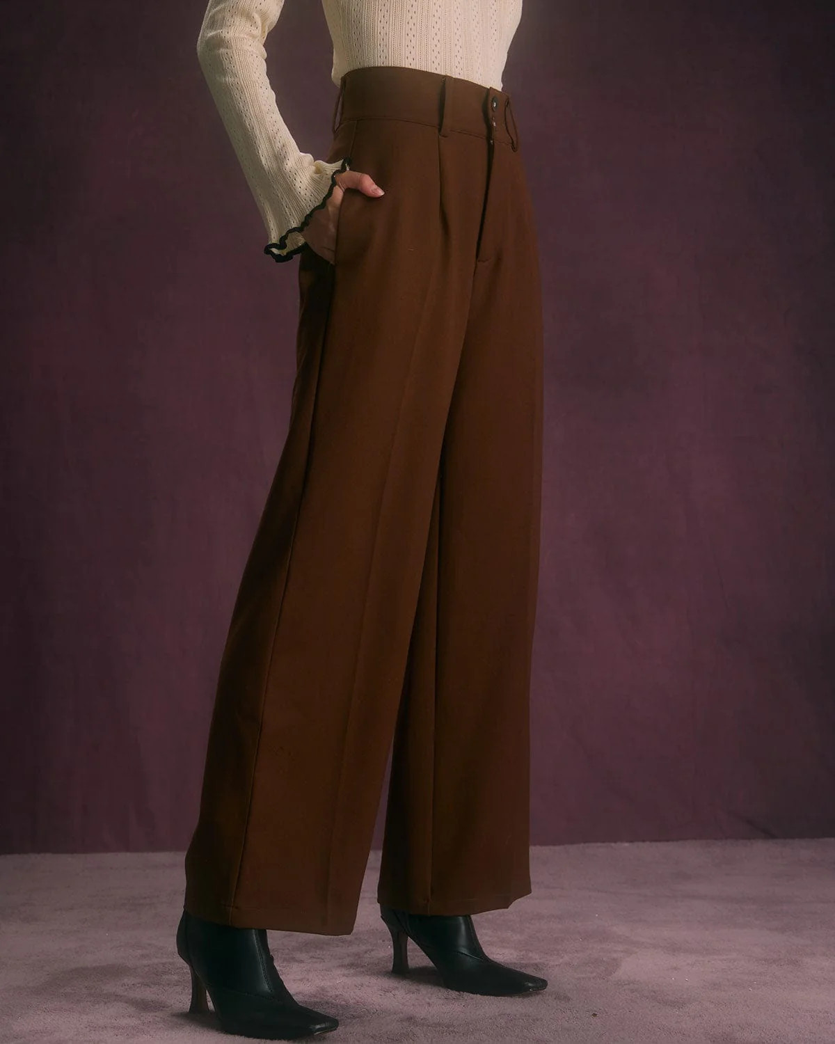 The Coffee Button Slant Pocket Straight Pants & Reviews - Coffee - Bottoms | RIHOAS | rihoas.com