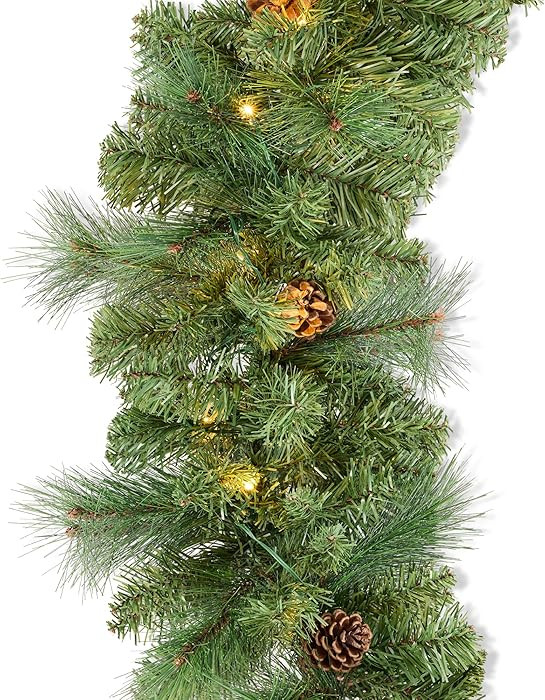 Best Choice Products 9ft Pre-Lit Christmas Garland Holiday Décor for Stairs, Mantel, w/Pine Cone... | Amazon (US)