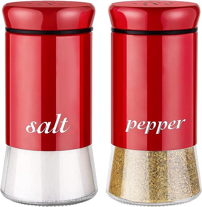 Red Salt and Pepper Shakers Set - Red Christmas Farmhouse Kitchen Decor and Accessories for Home ... | Amazon (US)