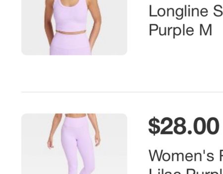 Purple ribbed leggings and longline sports bra / matching active set / cute work out outfits / leggings and a cute top / target / Lulu dupe / 

#LTKunder50 #LTKunder100 #LTKfit