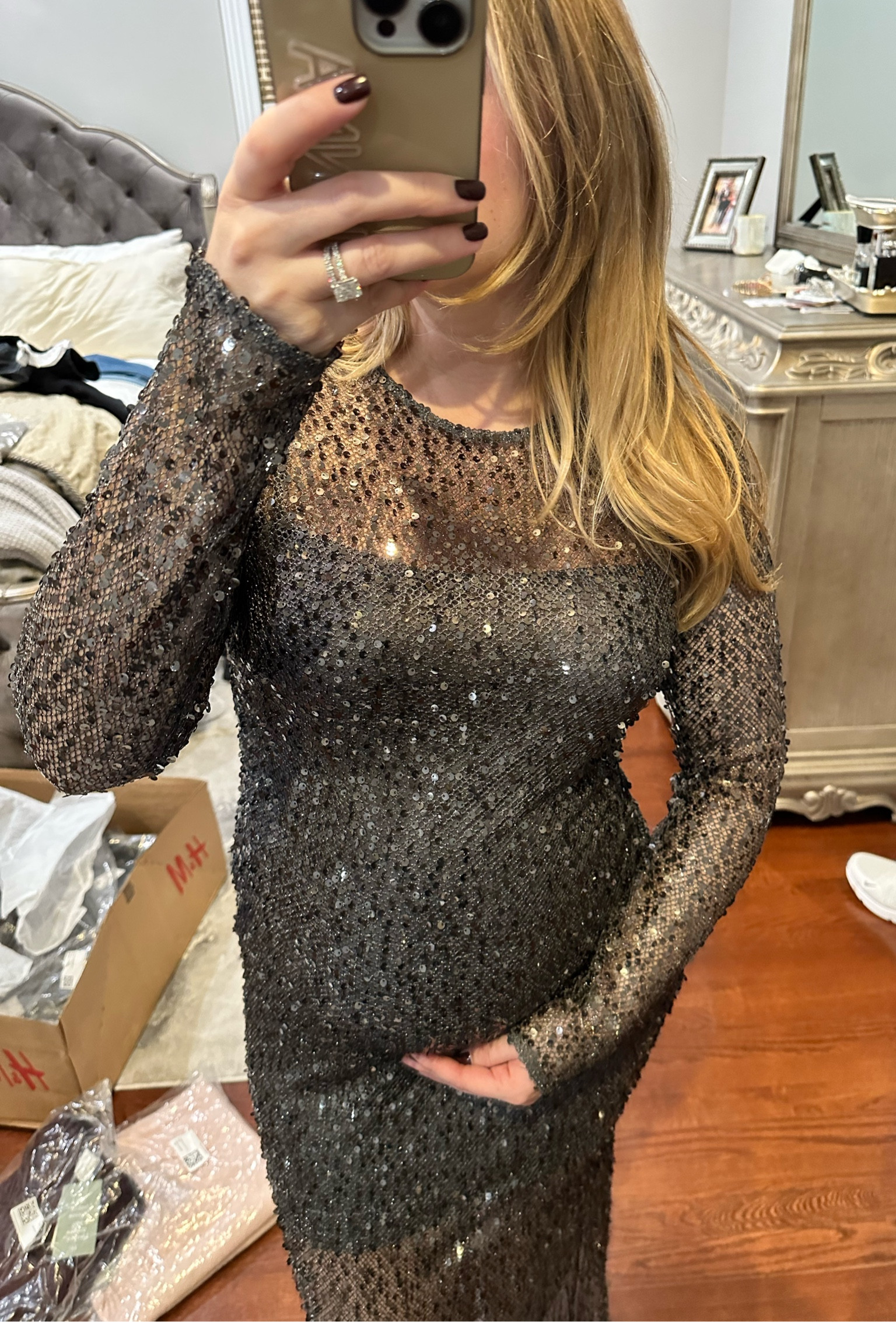 sequin dress inspo for New Year’s Eve party or a wedding (sized one up for bump)

#LTKwedding #LTKfindsunder100 #LTKHoliday