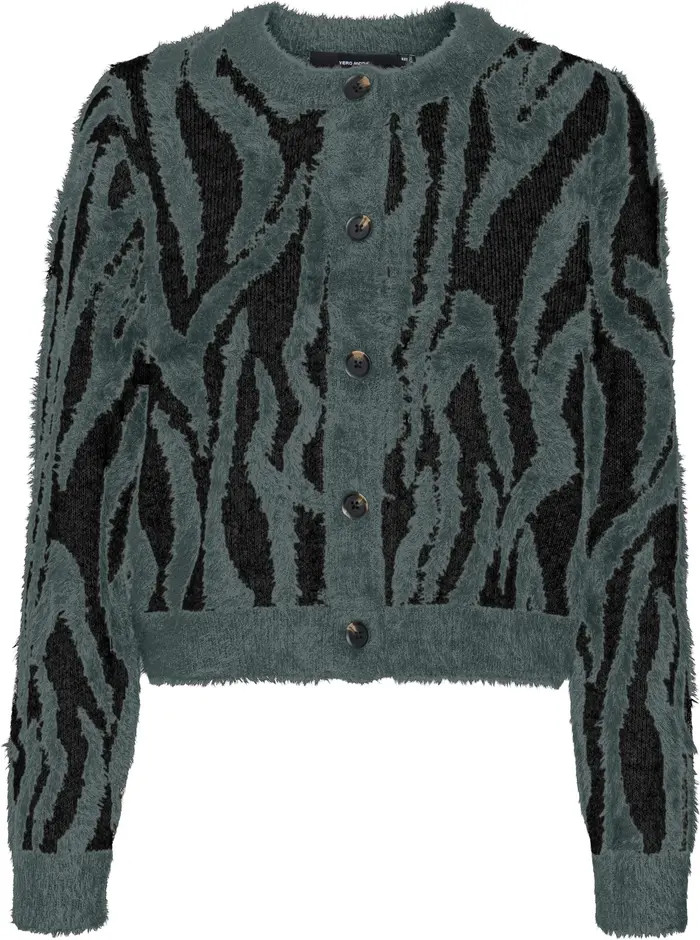 VERO MODA Valentina Animal Stripe Button Front Cardigan | Nordstromrack | Nordstrom Rack