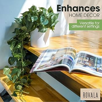 MY ROVALA Artificial Plants for Home Decor Indoor in Pot, Fake Hanging Plants Realistic Faux Plan... | Amazon (US)