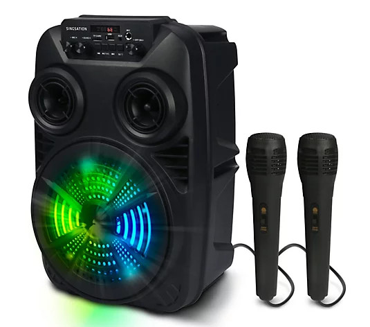 Singsation Rhapsody Duet All-in-One Karaoke System with 2 Mics - QVC.com | QVC