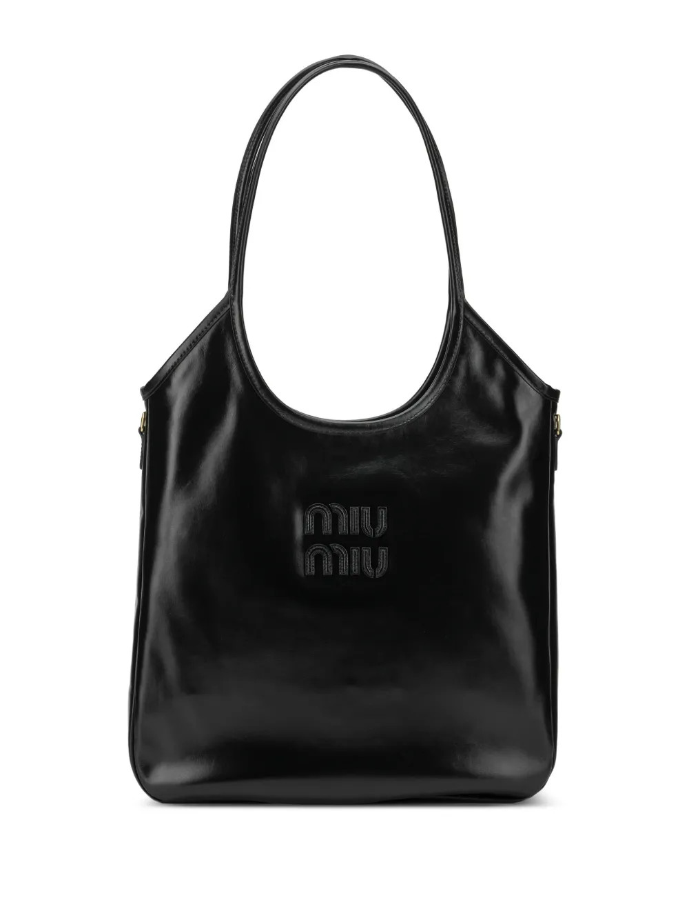 Miu Miu Ivy Leather Shoulder Bag | Black | FARFETCH UK | Farfetch Global