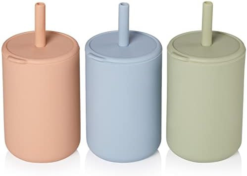 Amazon.com: Mini Silicone Cups with Straw and Lid Cup Training Sippy Silicone Straw Cup Sprill Pr... | Amazon (US)