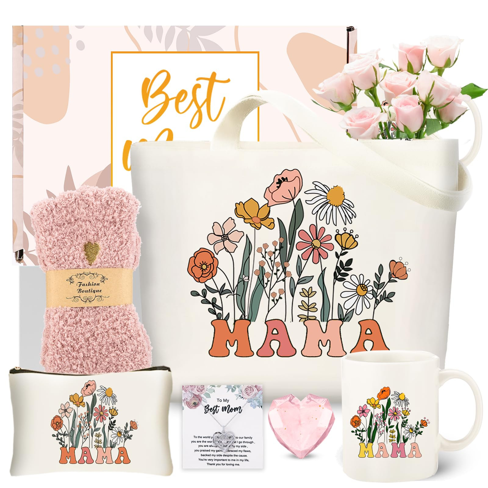 DHQH Mother’s Day Gifts for Mom from Daughter Son, Mama Birthday Gifts Set, 11oz Coffee Mug wit... | Amazon (US)